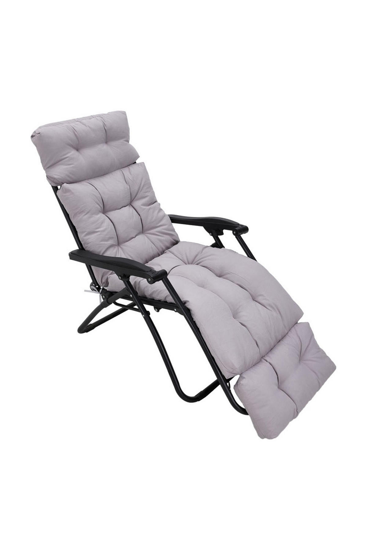 LIEGEKISSEN aus Polyester in Grau Gepolstertes für den Außenbereich 180 cm B x 55 cm - Grau, Textil (55/71/180cm) - Livingandhome