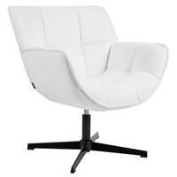 DREHSESSEL Stoff Weiß Auma - Weiß, Textil (71/85/78cm) - Beliani