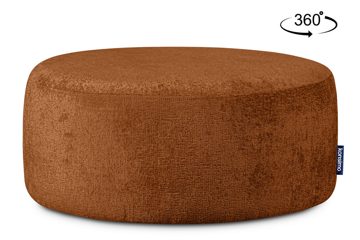 SITZHOCKER RAGGI mit 360° Drehfunktion, Rot - Rot, Textil (80/36/80cm) - KONSIMO®