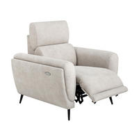 RELAXSESSEL Comfort, mit elektrischer Verstellung und verstellbarer Kopfstütze, Beige - Beige/Schwarz, Textil (103/97/102cm) - Beautysofa