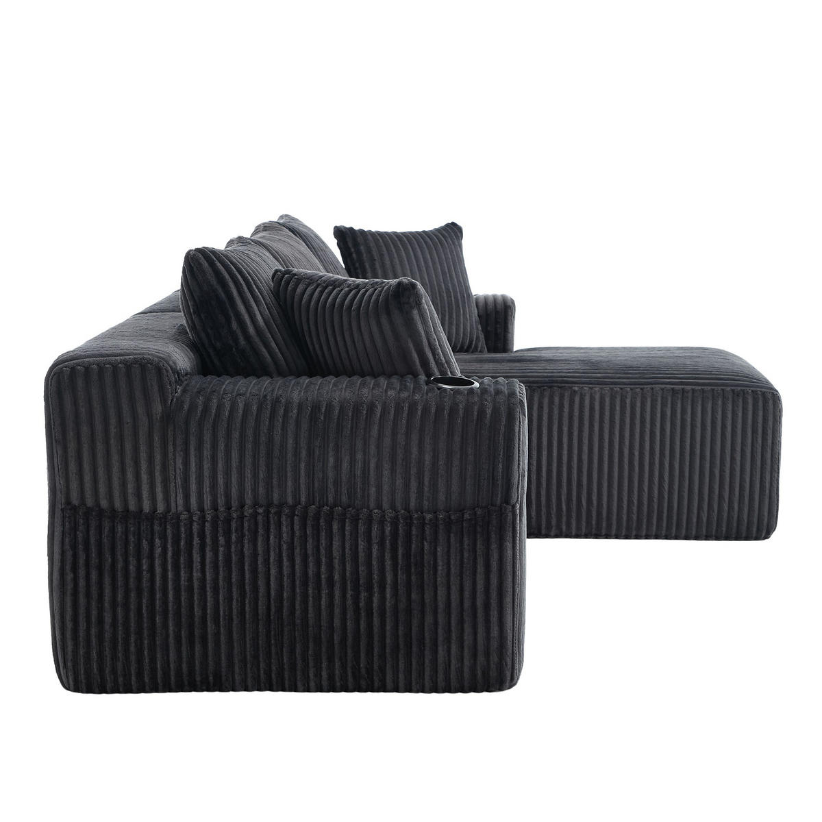 ECKSCHLAFSOFA Modulares Sofa mit Schlaffunktion,Chaiselongue + Zweisitzer,Grau - Grau, Textil (257/160cm) - LVHOM