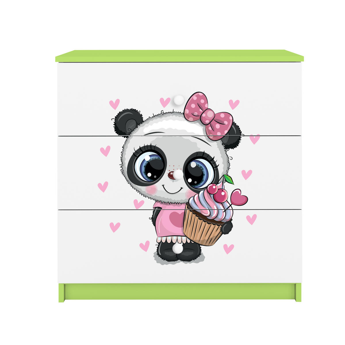 KOMMODE Babydreams Panda 81/81/41 - Grün, Holzwerkstoff (81/81/41cm) - RAUMHIRSCH FURNITURE