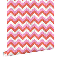 TAPETE Zickzack-Motiv 53 cm x 10.05 m - Rot, Papier (53/0.1cm) - ESTAhome