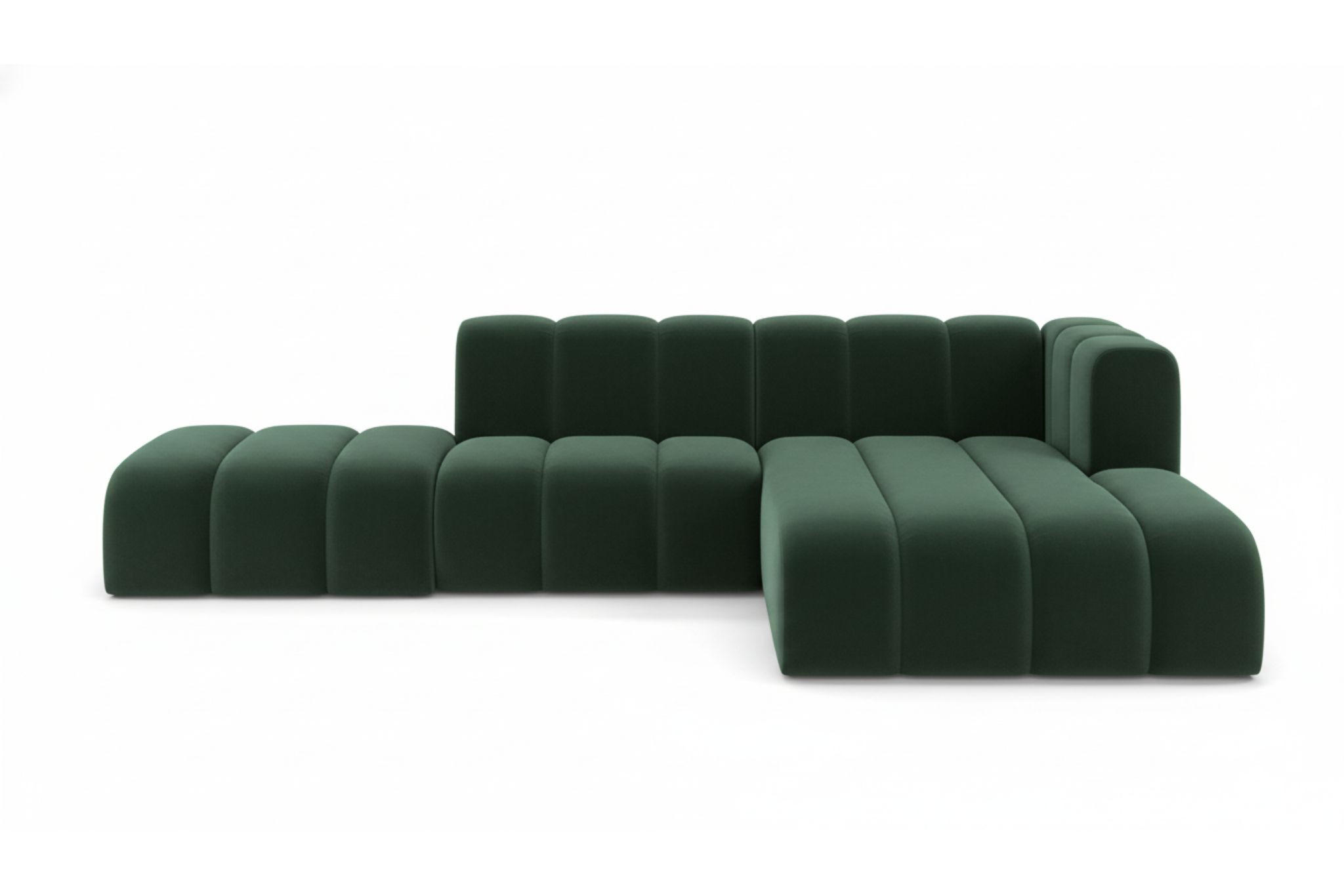 ECKSOFA L-form mit Hocker, Grand Mini, Stoff Salvador, Grün, Rechts - Grün, Holz (295/179cm) - Kaiser Möbel