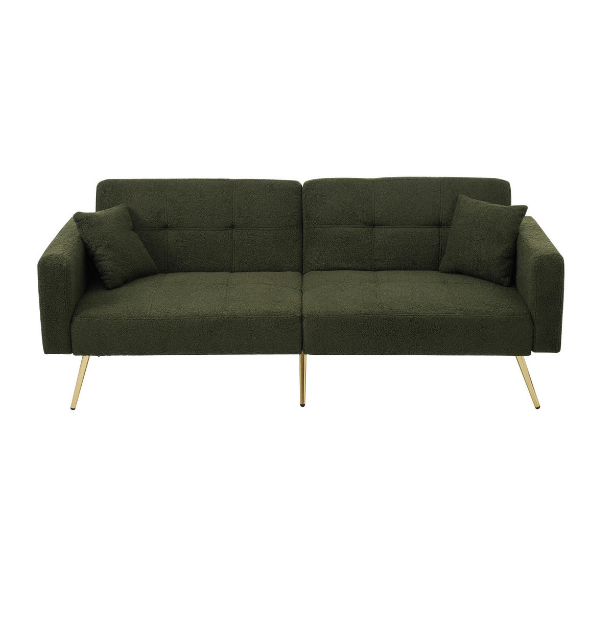 ROZKLADACIA pohovka, 175/64/72 cm, sherpa látka starozelená, s nastaviteľným operadlom - zelená, plast (175/72/64cm) - BEAOK