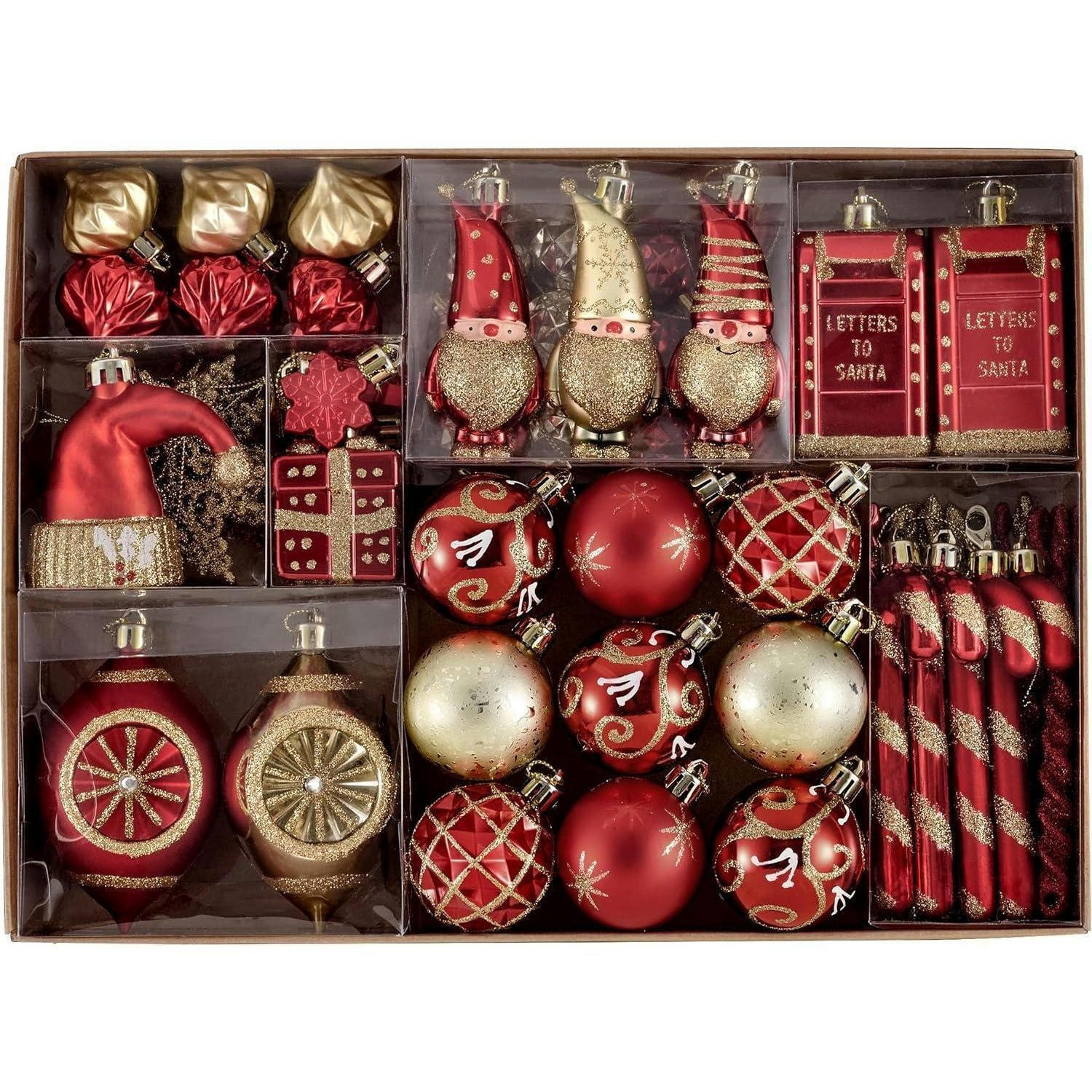 WEIHNACHTSKUGELN 100-teiliges Set Rot Gold - Multicolor, Kunststoff (24.5/6.7/34.2cm)