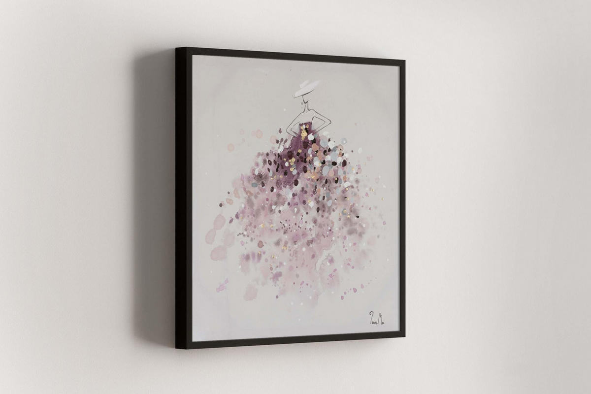 ACRYLBILD HANDGEMALT 60/60 cm - Pink, Holz/Textil (60/60cm) - KUNSTLOFT