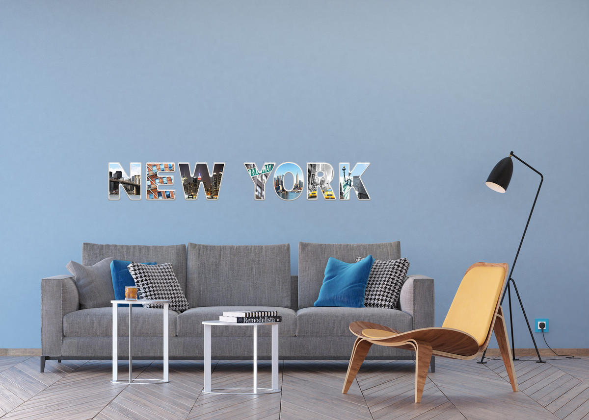 WANDTATTOO New York 65 x 42.5 cm - Multicolor, Papier (65/42.5/42.5cm) - Sanders & Sanders