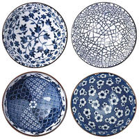 SCHALEN-SET in schickem Geschenkkarton (4-tlg.) - Blau, Keramik (5.5/5.5/11.3cm) - Intirilife