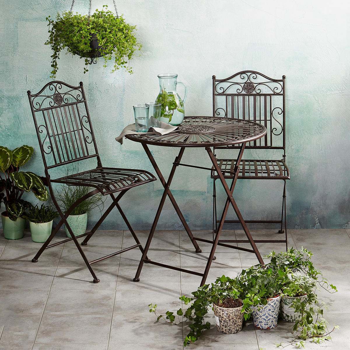 GARTENESSGRUPPE (3-teilig) Terrace Hill - Braun, Metall - BUTLERS