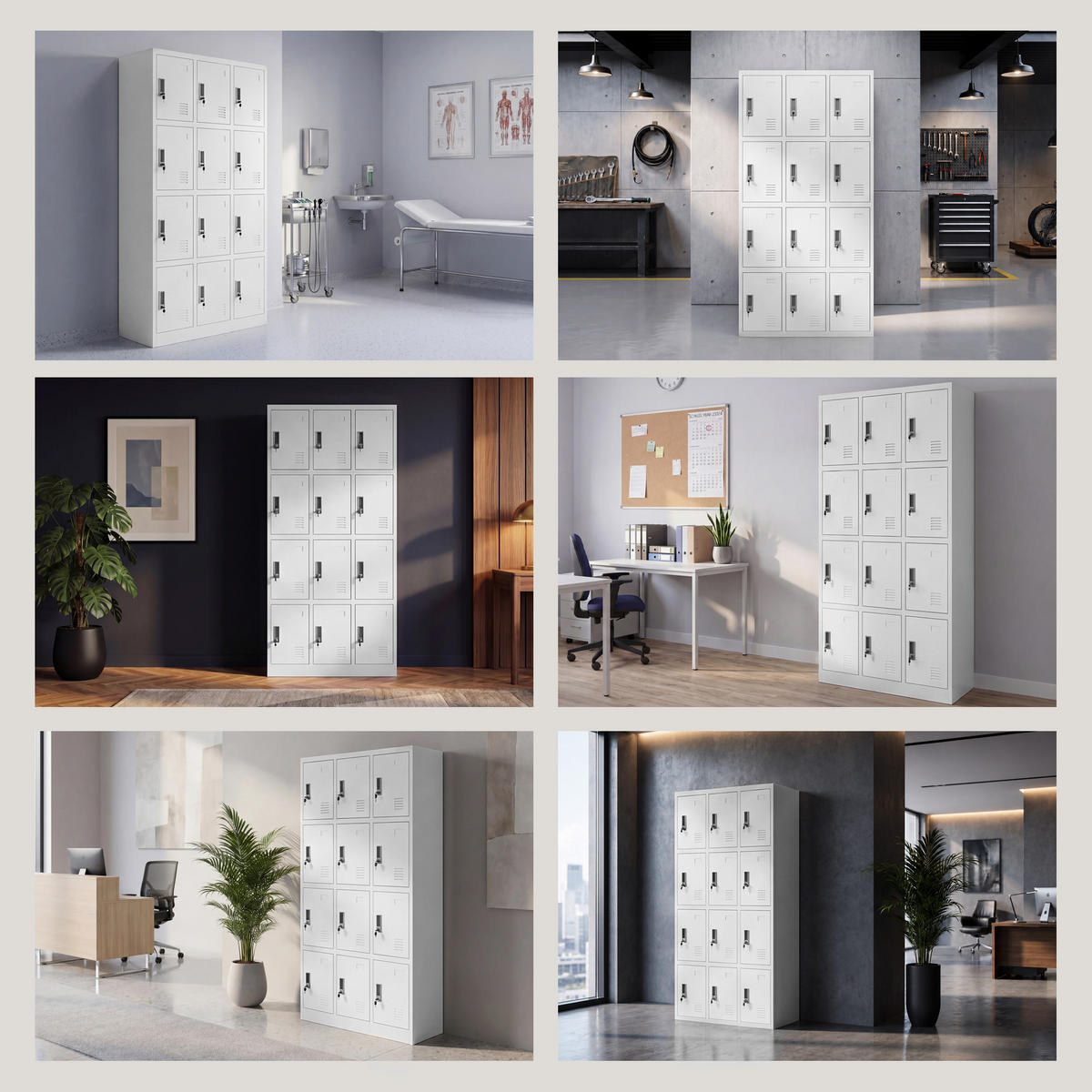 SCHLIESSFACHSCHRANK Marcin 90 x 185 x 40 cm - Weiß, Metall (90/185/40cm) - Jan Nowak