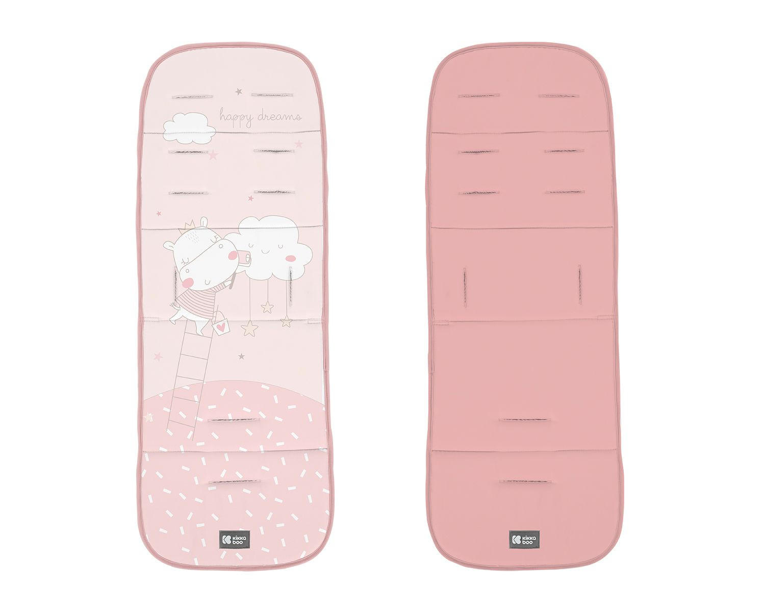 KINDERWAGEN Sitzauflage 31108040 rosa Baumwolle, Wendefunktion, 3- und 5-Punkt-Gurt, schützt vor Schmutz - Rosa, Textil (32/2/82cm) - Kikka boo