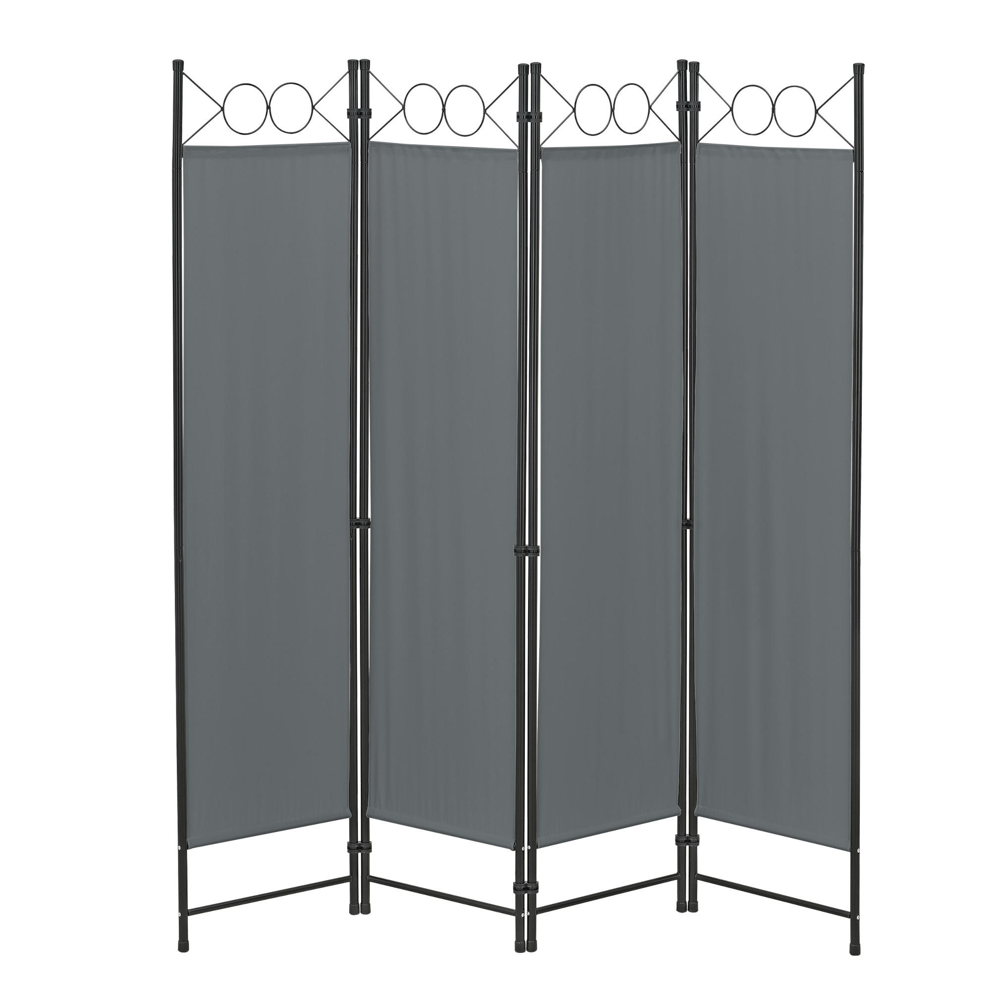SICHTSCHUTZ Saragossa - Dunkelgrau, Textil/Metall (160/2cm) - [en.casa]