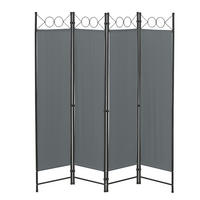 SICHTSCHUTZ Saragossa - Dunkelgrau, Textil/Metall (160/2cm) - [en.casa]