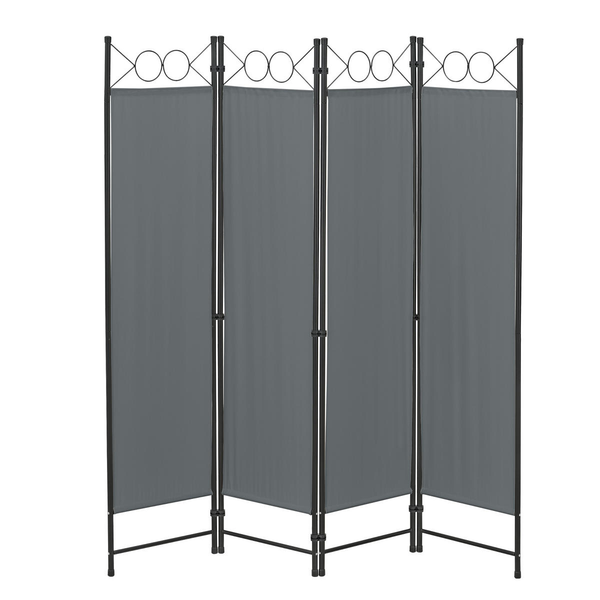 SICHTSCHUTZ Saragossa - Dunkelgrau, Textil/Metall (160/2cm) - [en.casa]