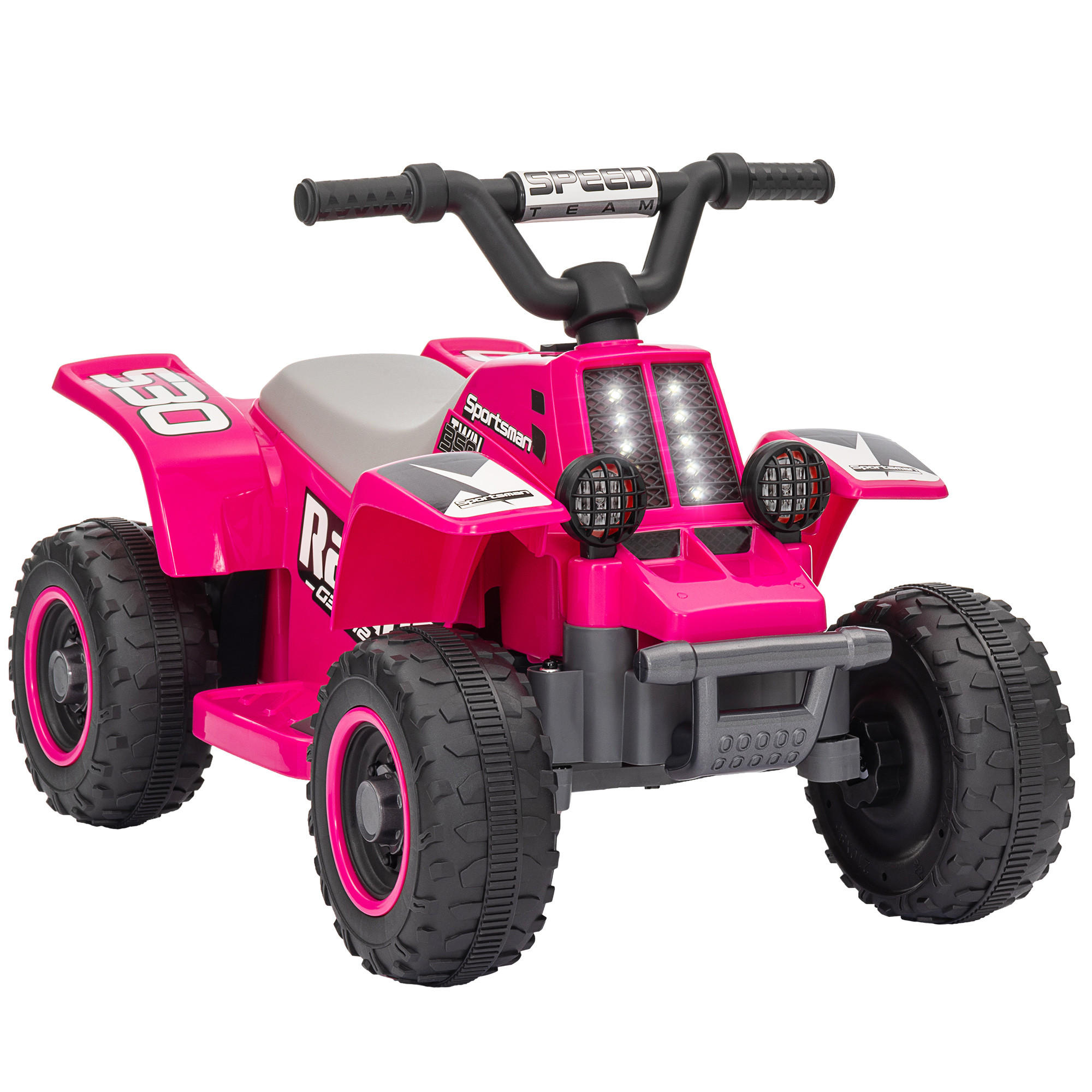 ELEKTRISCHES Quad Bike für Kinder, batteriebetrieben, fährt vorwärts und rückwärts, LED-Lichter, 18-36 Monate, Rosa - Rosa, Kunststoff/Metall (70.5/42.5/46.5cm) - AIYAPLAY