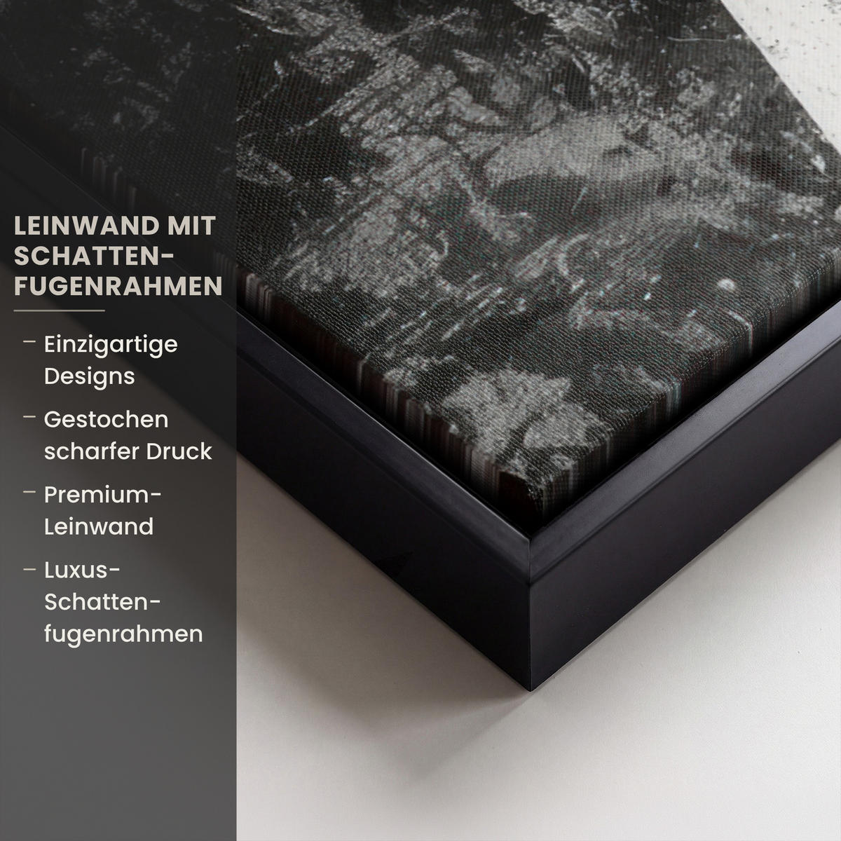 LEINWAND Bilder mit Rahmen - Gesicht - Mund - Graffiti - Schwarz - 50x50 - Schwarz, Textil (50/50cm) - MuchoWow