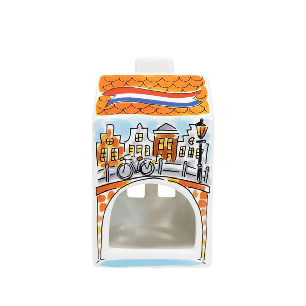 TEELICHTHALTER Holland in Bunt - 14,50cm - Multicolor, Keramik (8.5/14.5/8.3cm) - Blond Amsterdam