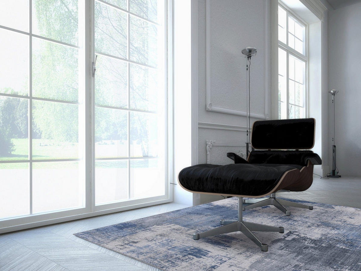 TEPPICH Design englische Kettelung blau - Blau, Textil (200/290cm) - AFK Living