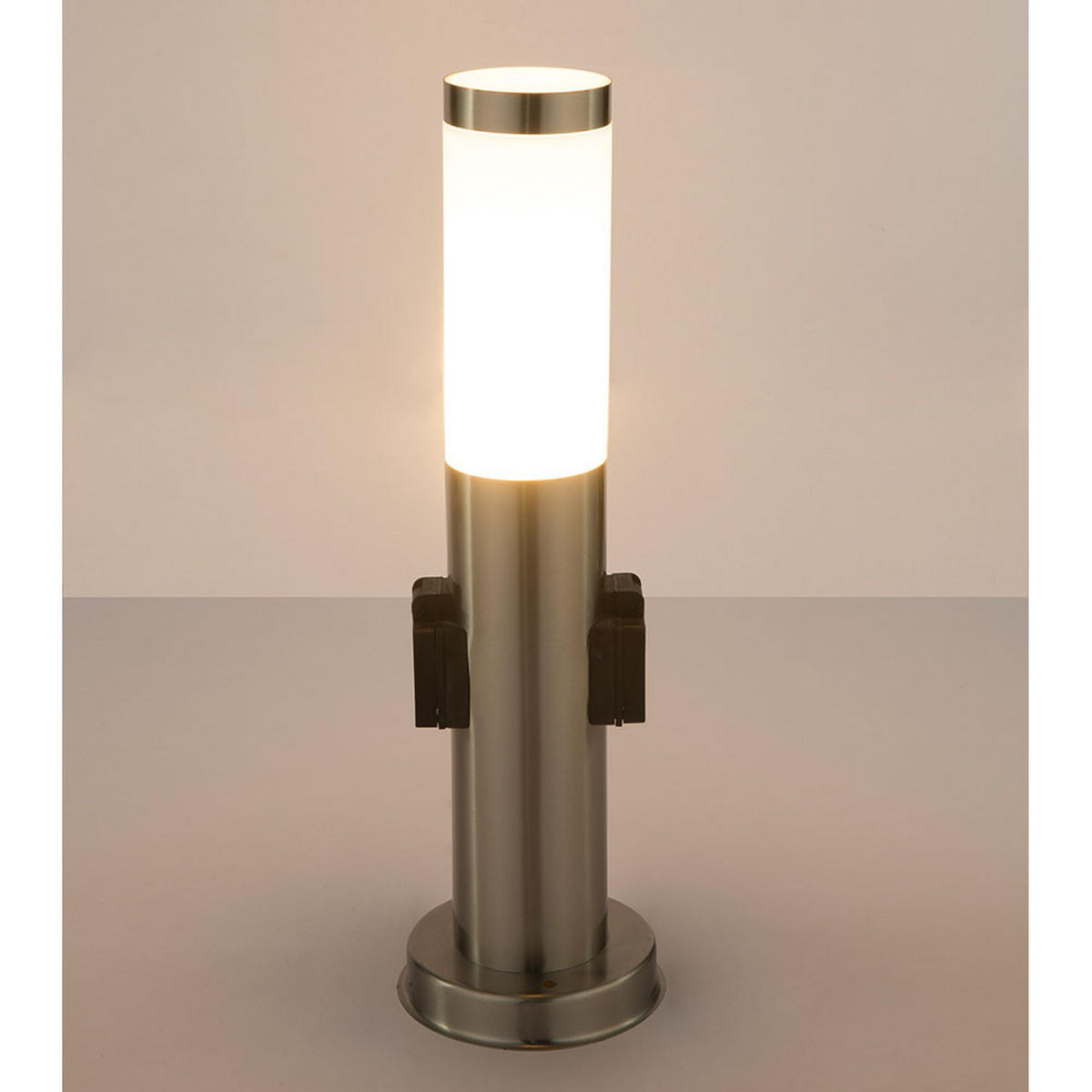 LED AUSSENLEUCHTE BOSTON Edelstahl Silber - Silberfarben, Kunststoff (13.1/13.1/45cm) - Globo Lighting