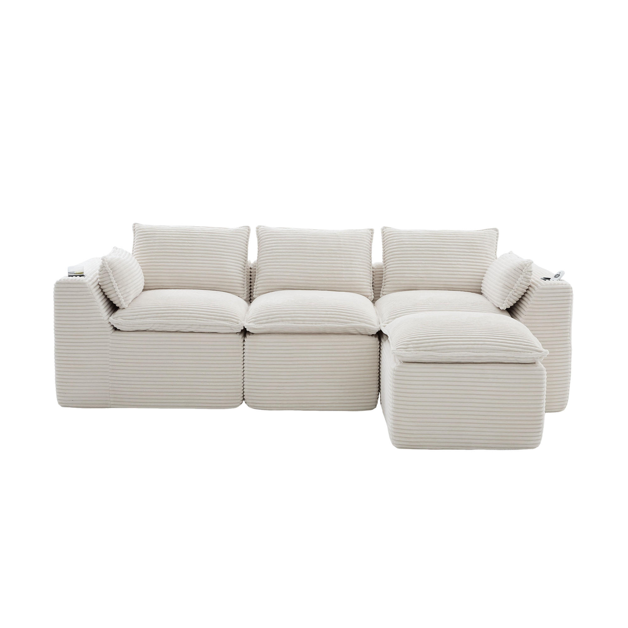 ComfortXL Ecksofa Beige 256x161 cm
