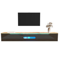 TV-SCHRANK Hochglanz in Schwarz und Holzfarbe 180/35/30 cm - Schwarz, Holzwerkstoff (180/30/35cm) - Redom