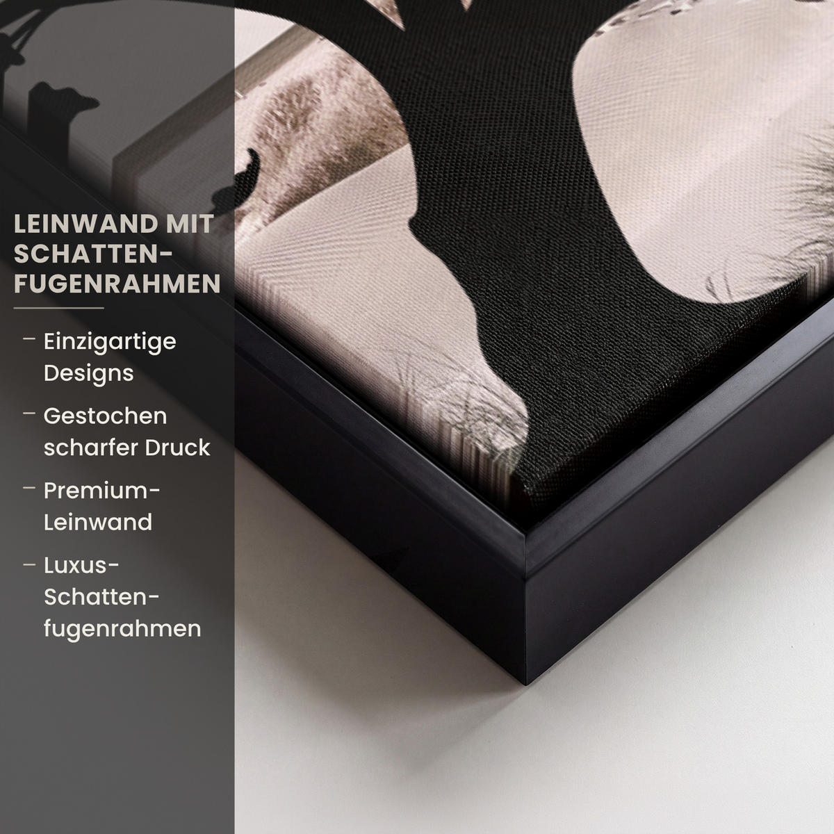 LEINWAND Bilder mit Rahmen - Strand - Meer - Menschen - Baum - Moderne Kunst - 40x60 - Hellgrau, Textil (40/60cm) - MuchoWow