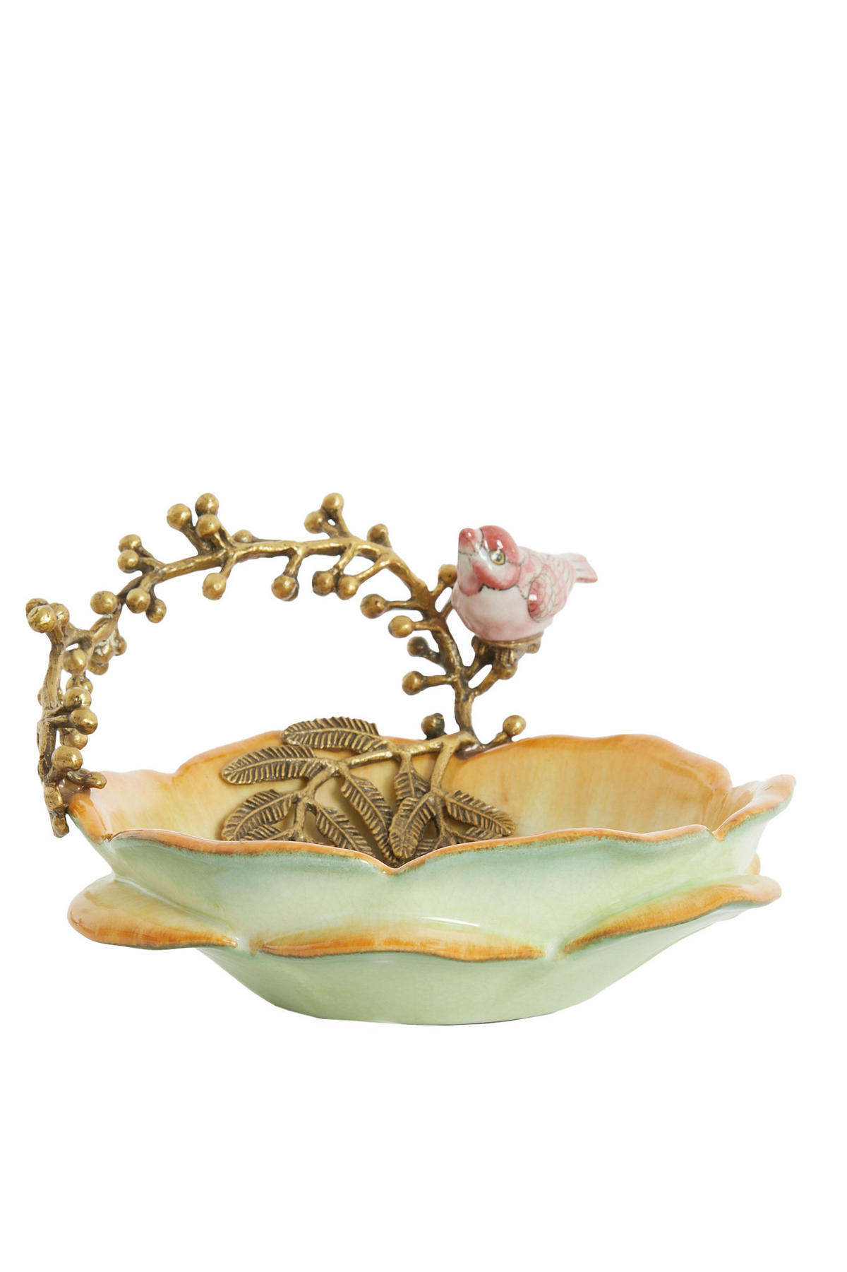 SCHALE Bird Orange 26.5/20/14 cm - Orange, Keramik (14cm) - Light & Living