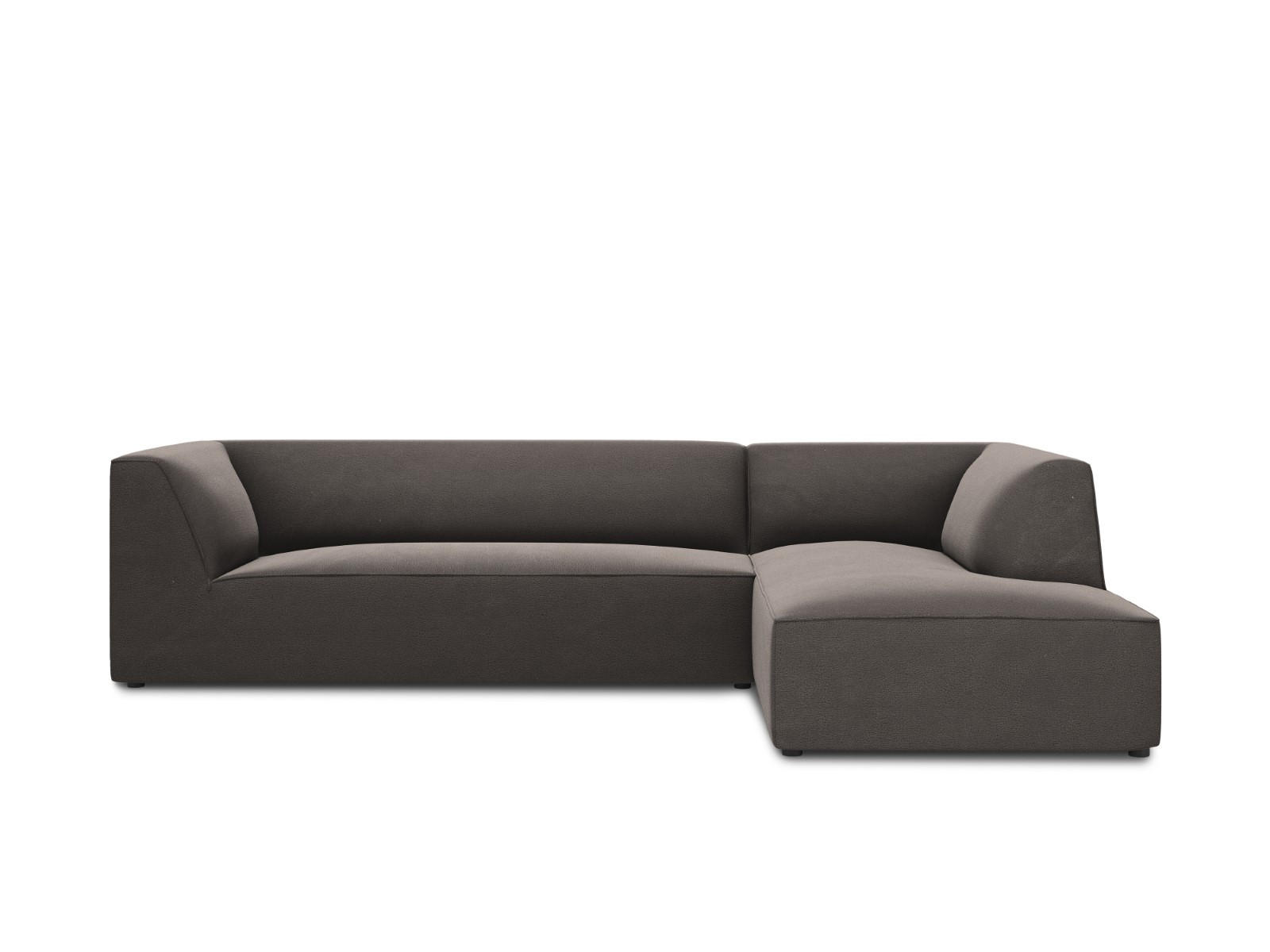 ECKSOFA rechts Ruby aus Samt dunkelgrau 4 Sitzplätze - Dunkelgrau, Textil (180/273cm) - Micadoni