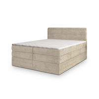 POSTEL BOXSPRING LUNERA 160x200 cm, s matrací a úložným prostorem, krémová - krémová, kompozitní dřevo/textil (160/200cm) - MASSENO