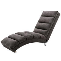 MASAŽNA FOTELJA u tamnosivoj boji s funkcijom vibracije, od lana - srebrne boje/tamno siva, drvni materijal/tekstil (55/84/148cm) - CHICFURN