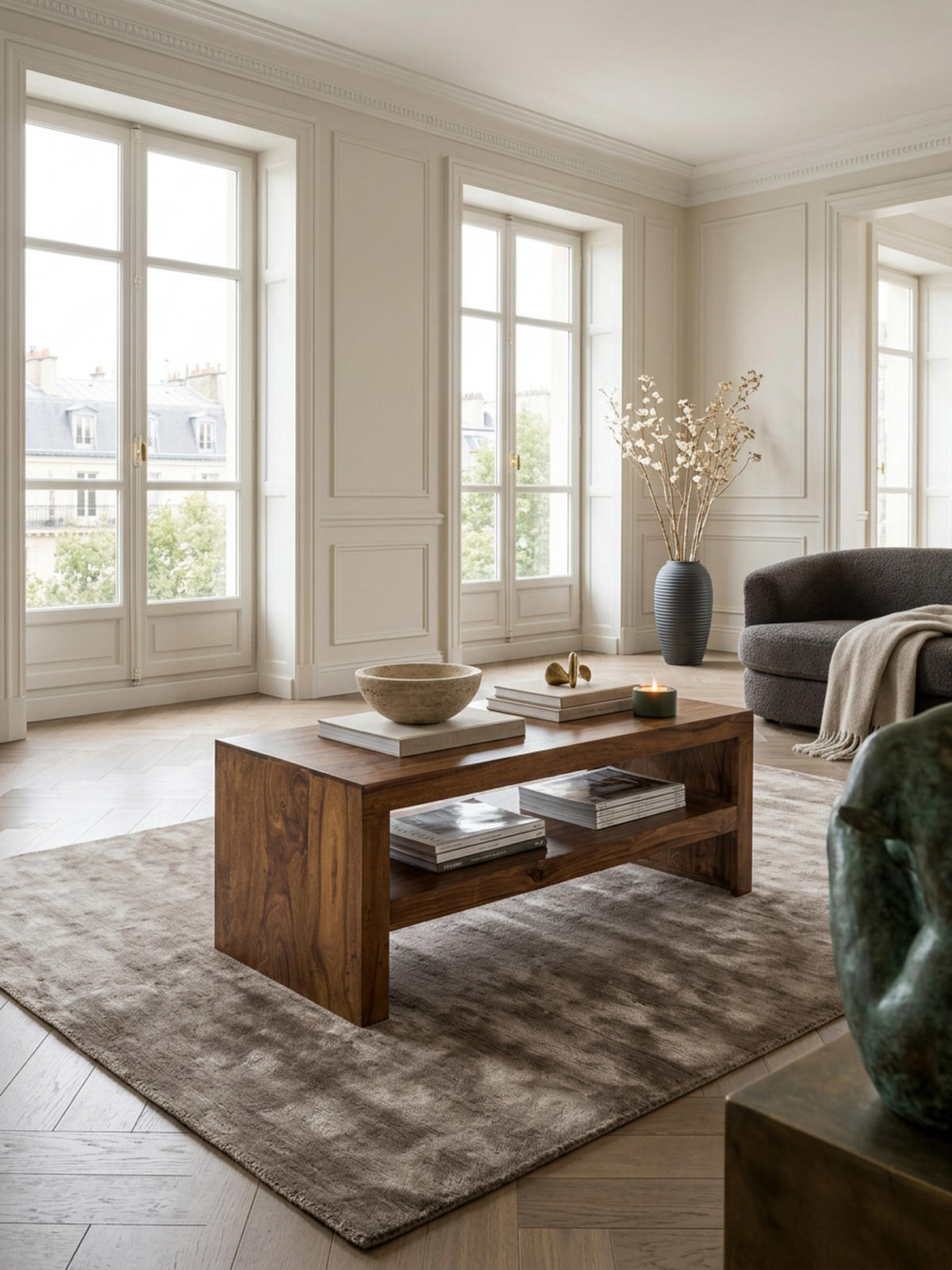 COUCHTISCH Sheesham Massivholz, Moderner Stil, 110x45x45 cm, Handgefertigt - Braun, Holz (45/110/45cm) - KADIMA DESIGN