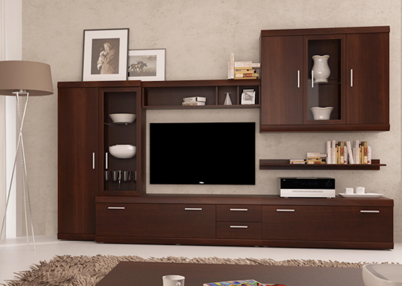 Thumbnail - Feldmann-Wohnen Wandregal, Braun, Holz, 140x36x30 cm, Wohnzimmer, Regale, Wandregale