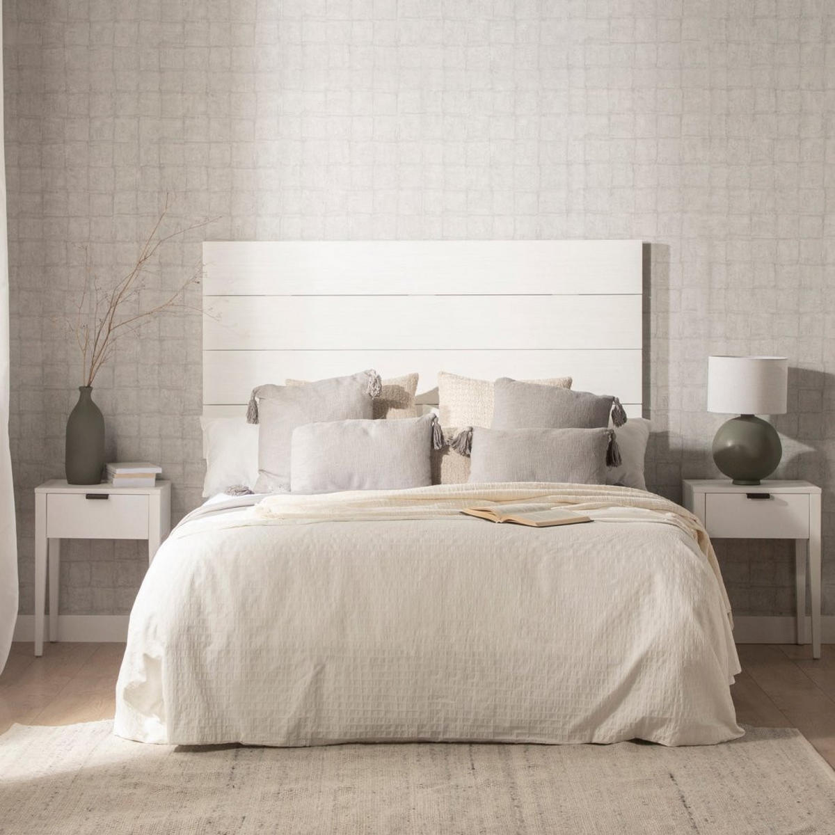 NACHTTISCH MIT 1 SCHUBLADE Aima Weiß 45 cm x 60 cm - Weiß, Holzwerkstoff (45/60/35cm)