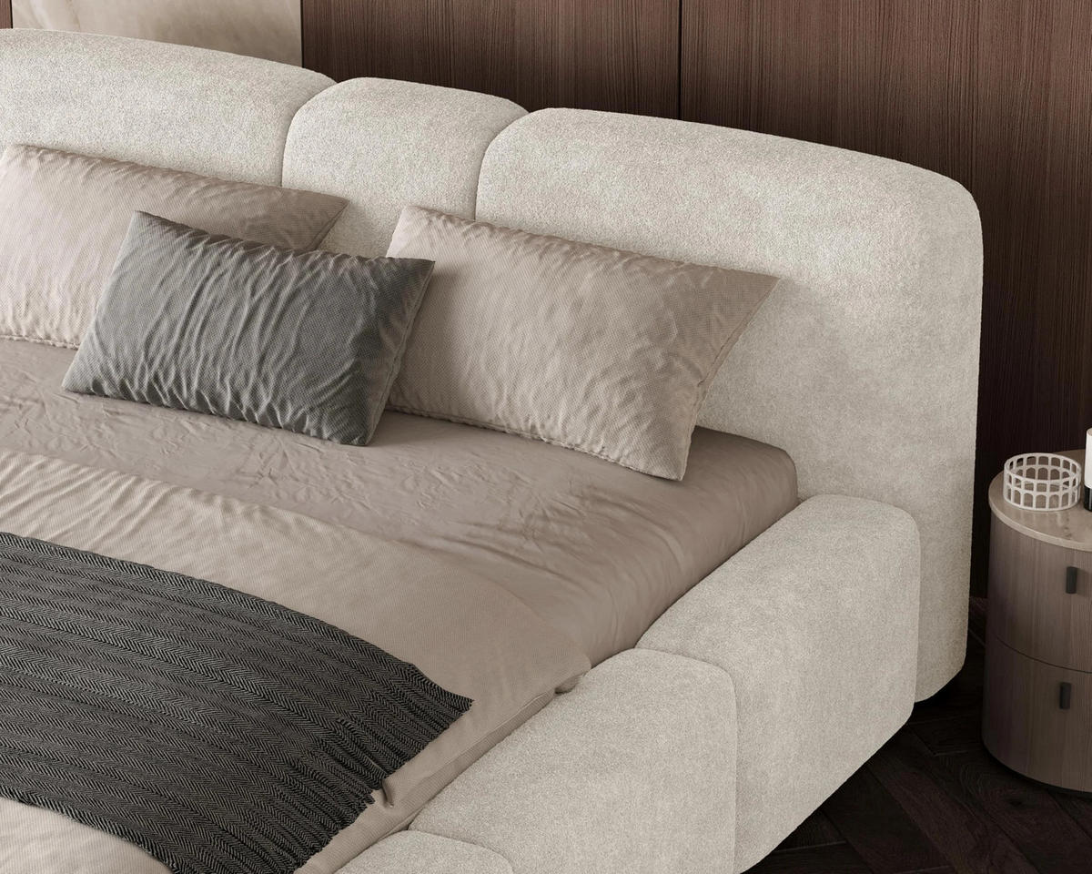 POLSTERBETT Monte 200x200 cm mit stabilem Metallrahmen, Bettkasten und Stauraum, Doppelbett mit Kopfteil - Monte Beige - Beige, Holzwerkstoff (200/200cm) - Chilly
