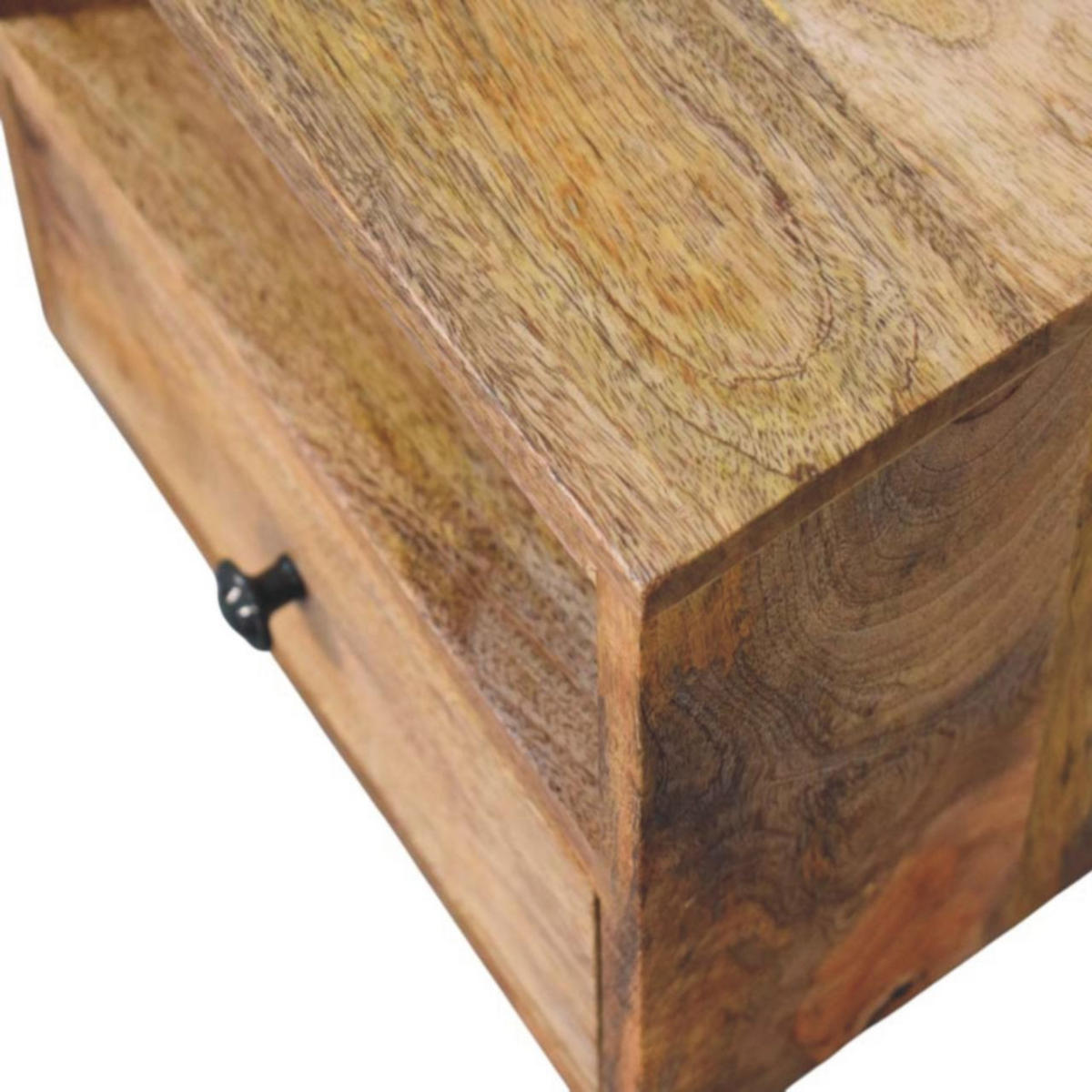 NACHTTISCH Massivholz Solis Oak-ish Wandmontiert, 1 Schublade und Offenes Fach, Hellbraun - Hellbraun/Messingfarben, Holz/Metall (30/24/25cm) - Artisan Furniture