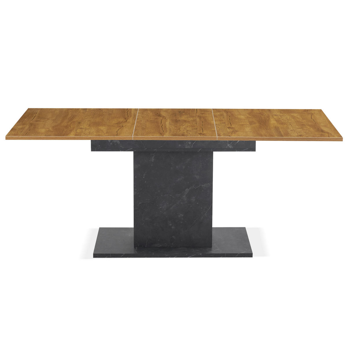 ESSTISCH BOSCO 120-160/80/76 cm - Eiche Bianco/Anthrazit, Holzwerkstoff (80/120/76cm) - B&D Home