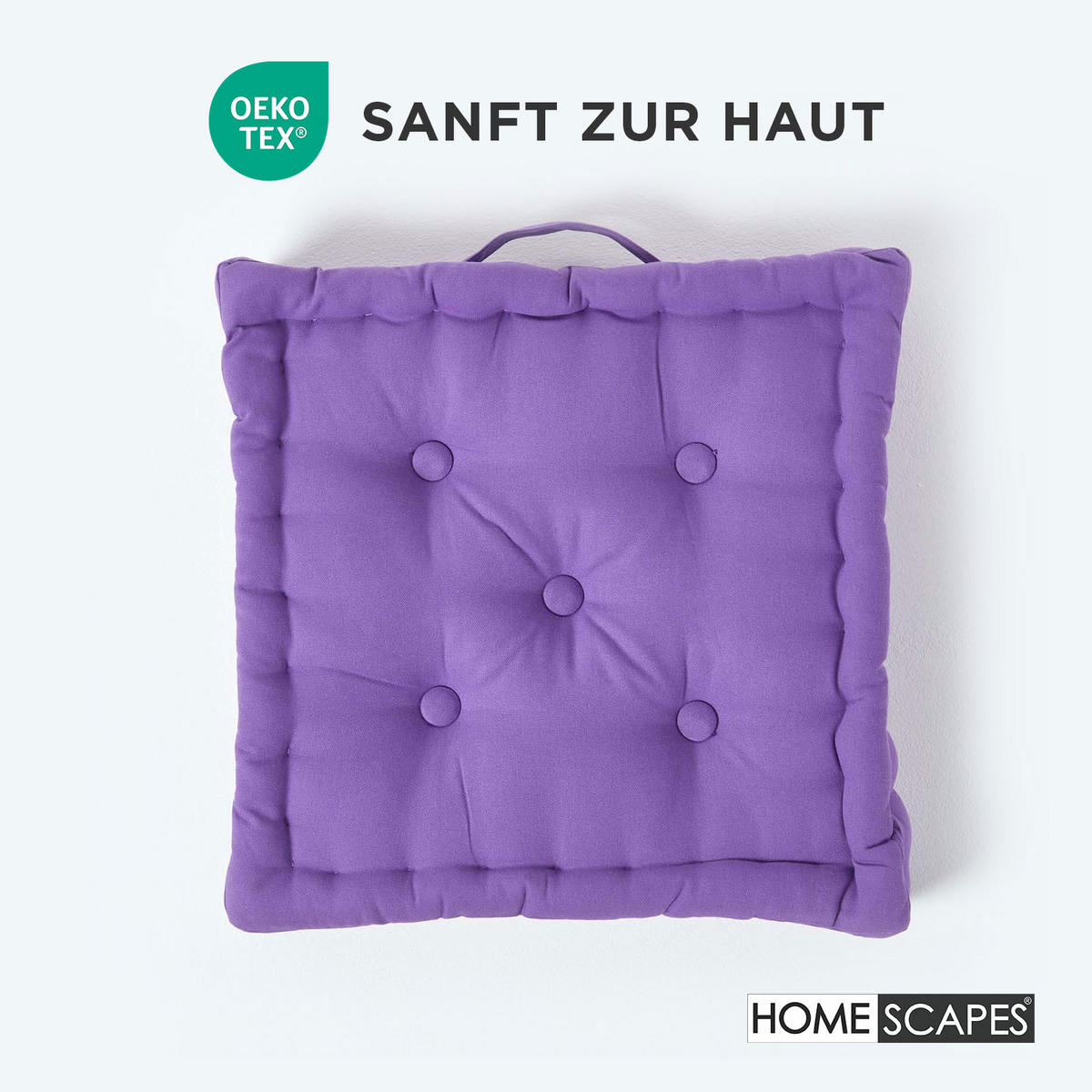 SITZKISSEN lila 40/40/8 cm – Bodenkissen unifarben - Lila, Textil (40/40/8cm) - Homescapes