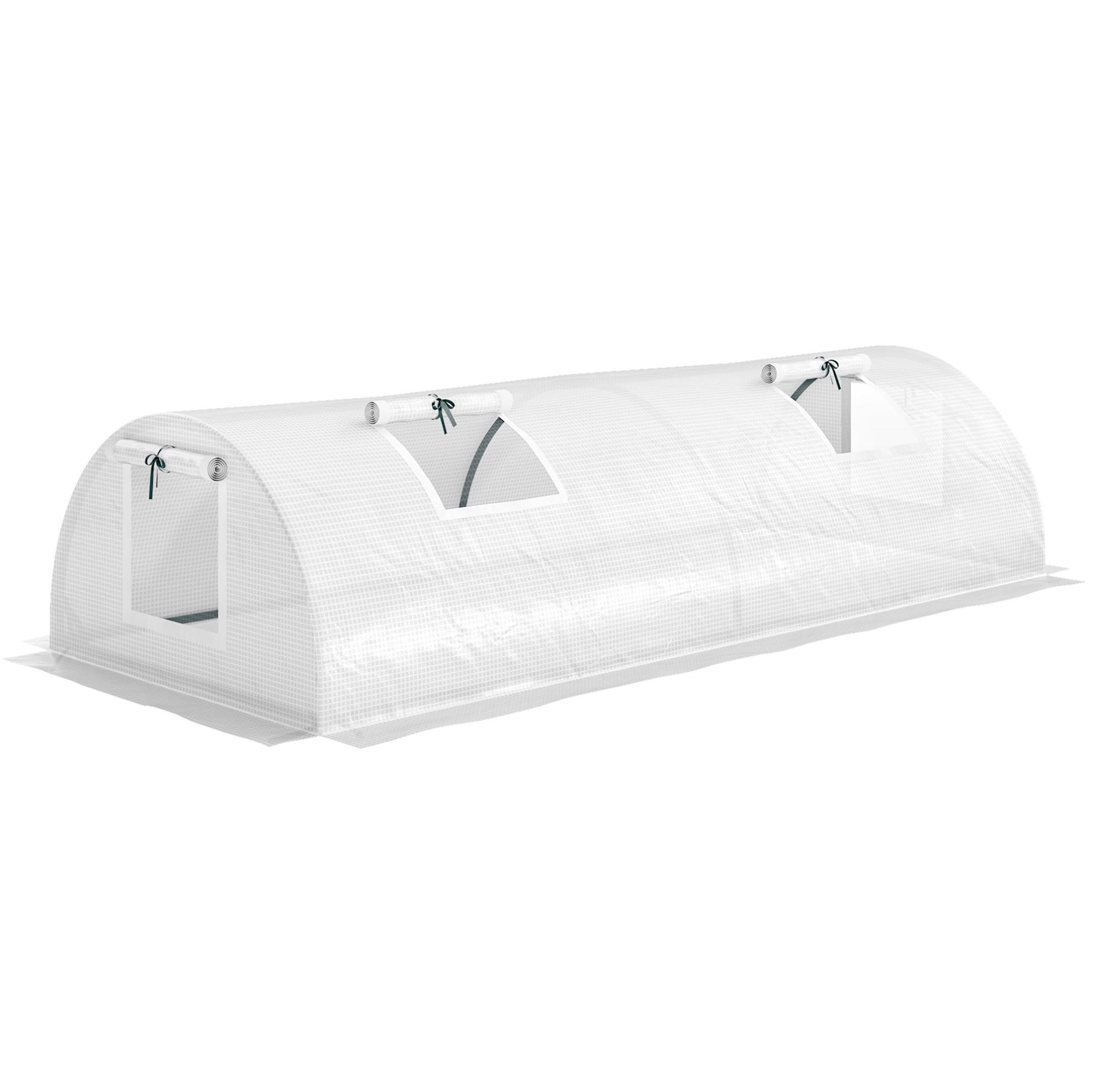 GEWÄCHSHAUS aus Kunststoff 200x80x45 cm in Weiß mit Mesh-Fenstern - Weiß, Kunststoff (80/45/200cm) - Modfu