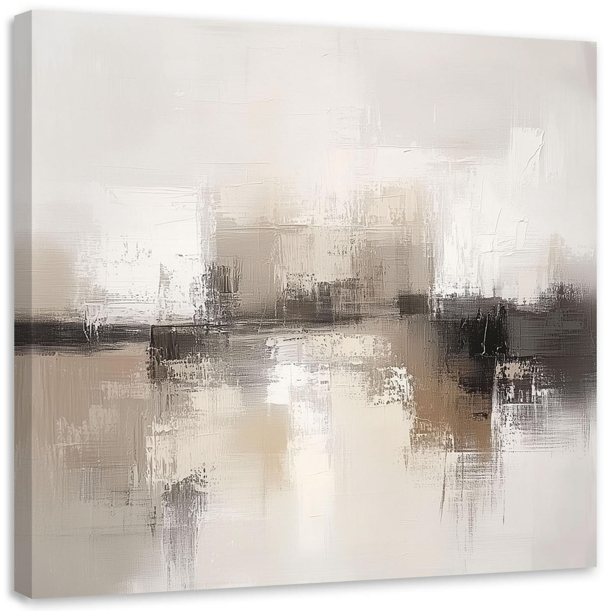 LEINWANDBILD Abstrakter beige-grauer Beton 60x60cm - Beige, Textil (60/60cm) - Feeby