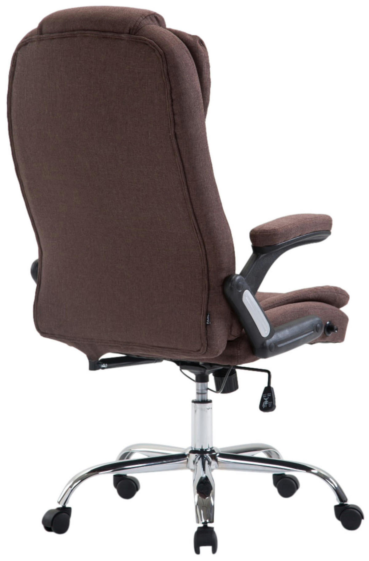 CHEFSESSEL Stoff braun - Chromfarben/Braun, Textil/Metall (69.5/113/78cm) - CLP