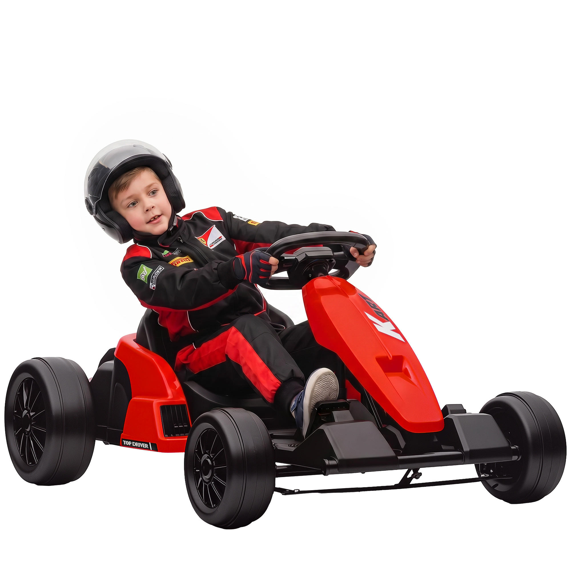 GO-KART DE-06260 mit Drift-Modus, 5-Punkt-Sicherheitsgurt und Musik Rot - Rot, Kunststoff/Metall (115/77/55.5cm) - ComfortXL