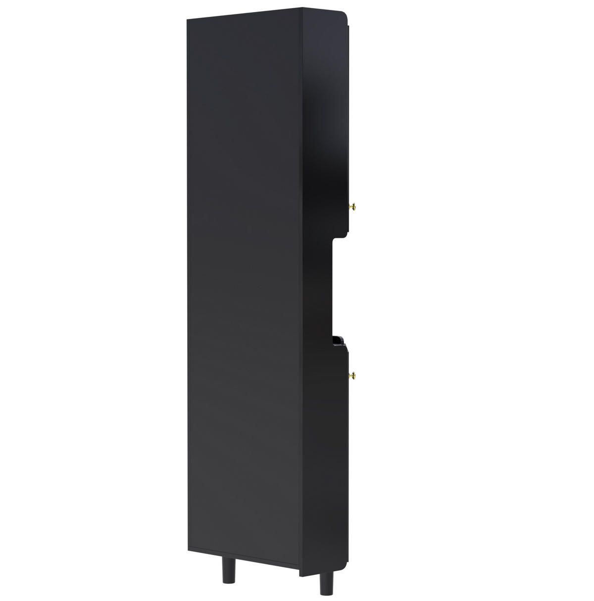 HOCHSCHRANK 63,5/157,5 cm aus MDF mit App-gesteuerter LED-Beleuchtung Schwarz - Schwarz, Holzwerkstoff (63.5/157.5/17cm) - Modenvie