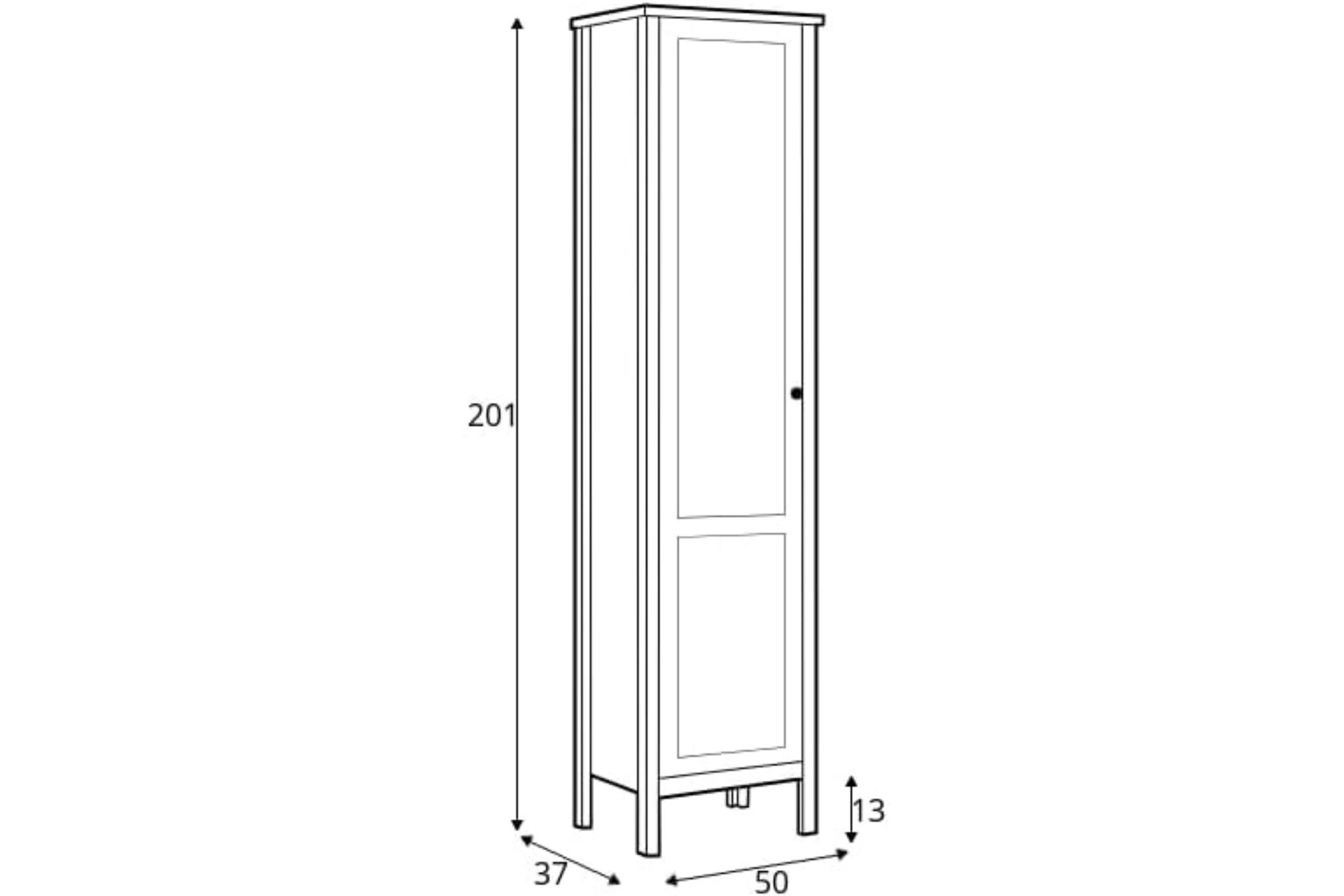 STANDREGAL FARGE mit Türen, weiß - Weiß, Holz (50/201/37cm) - KONSIMO®