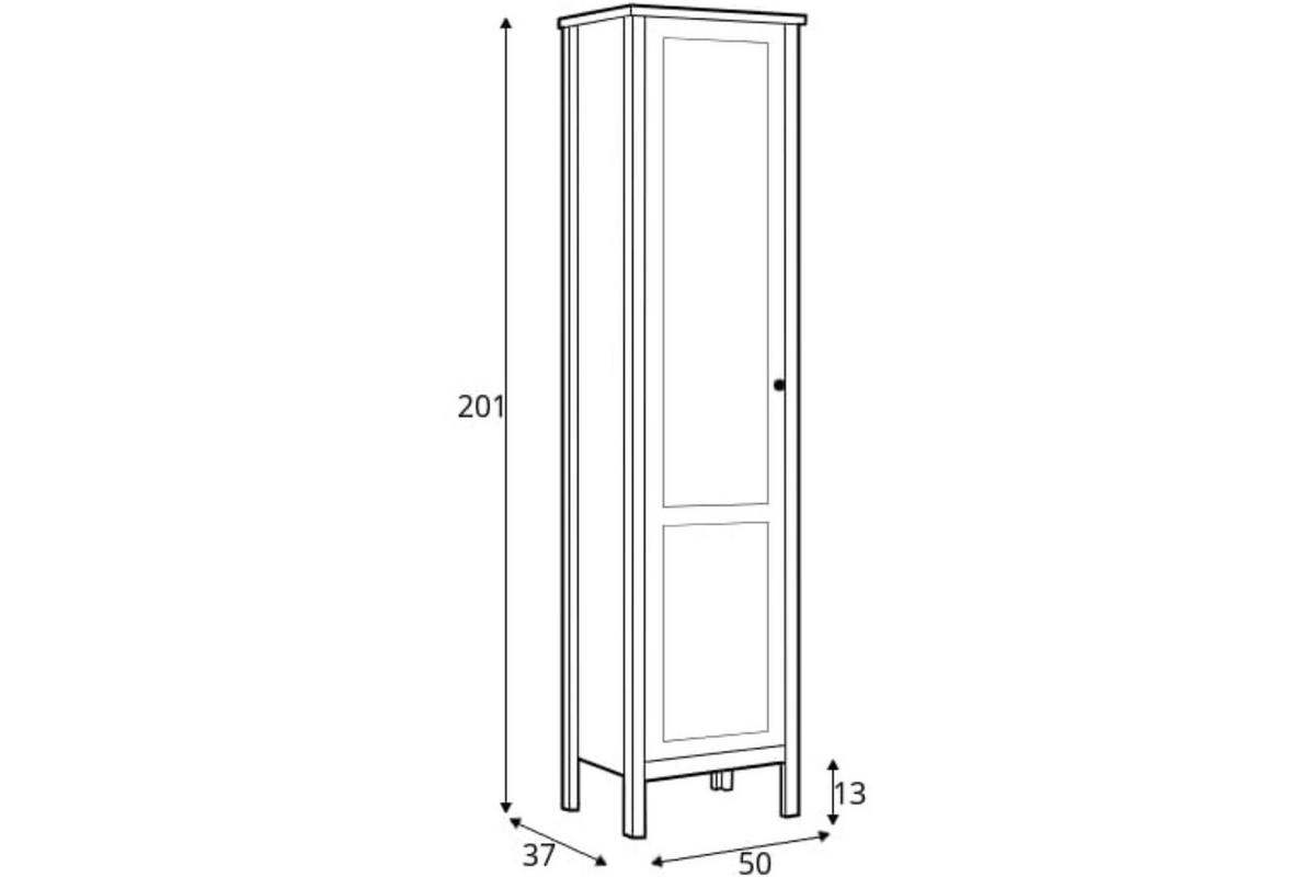 STANDREGAL FARGE mit Türen, weiß - Weiß, Holz (50/201/37cm) - KONSIMO®