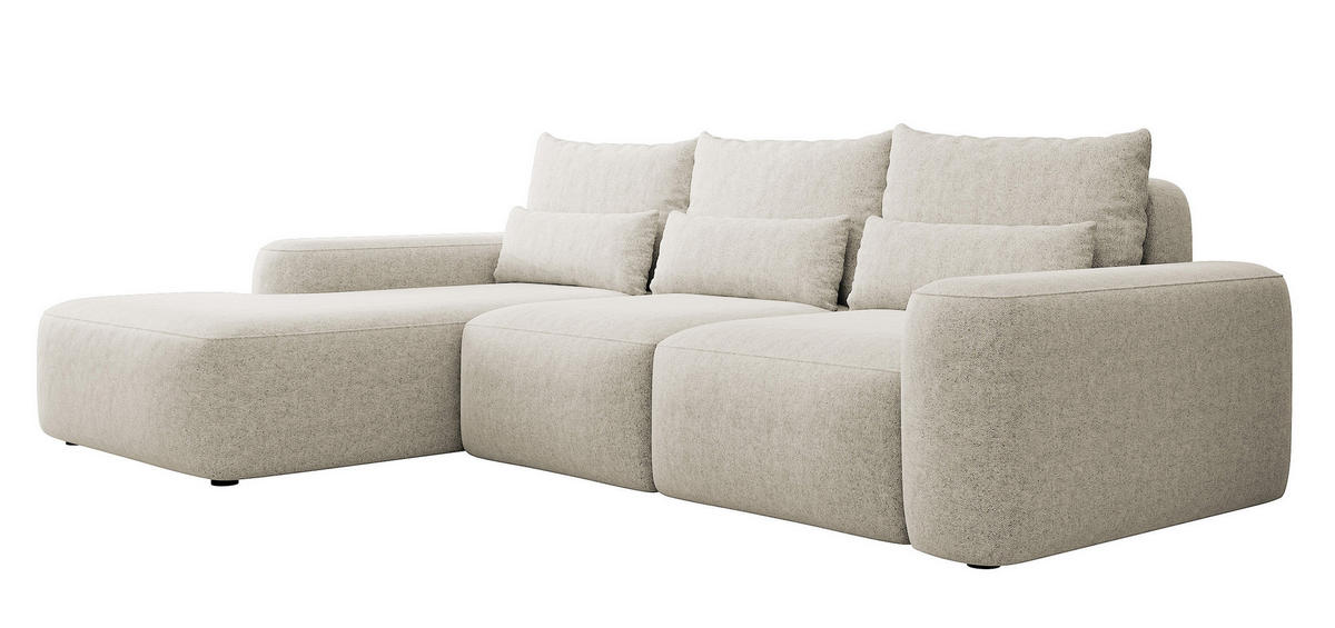 ECKSOFA Carnos Chenille-Bezug in Creme - Creme, Textil (264/162cm) - Selsey