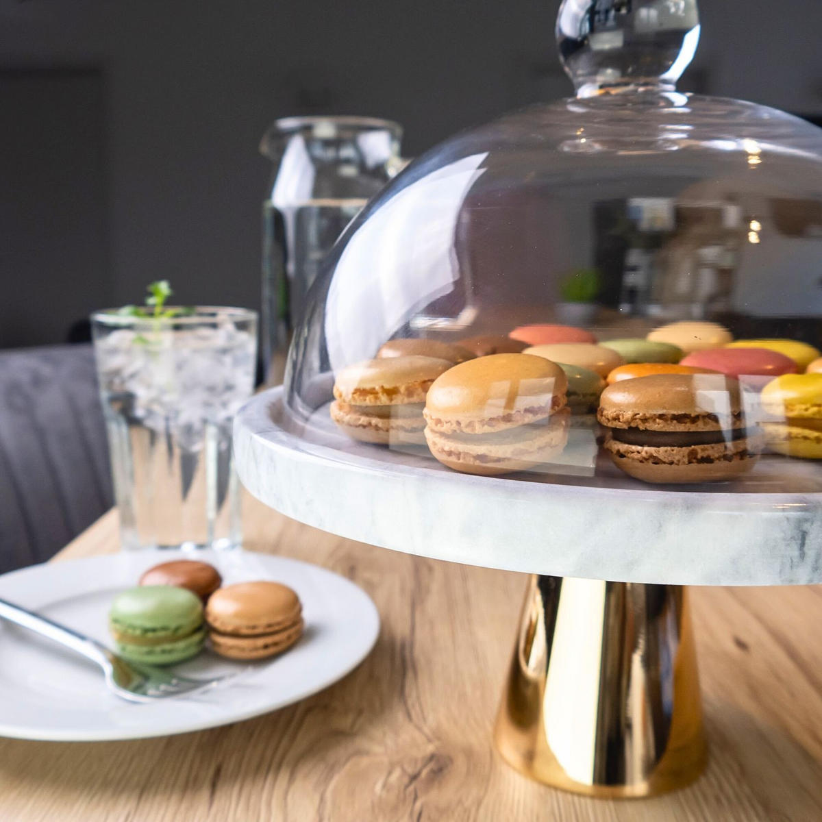 KUCHENPLATTE Tortenständer 24.8/16.8 cm - Weiß, Stein (24.8/16.8/24.8cm) - Intirilife