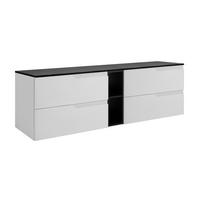 BADEZIMMERSCHRANK: Weiß / Schwarz, 140 (2 x 60 + 20) x 46 x 58 cm - Schwarz/Weiß, Holzwerkstoff (140/58/46cm) - 3XE LIVING