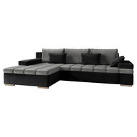 ECKSOFA Bangkok, Seite: Links - Silberfarben/Hellgrau, Holz/Textil (310/175cm) - MIRJAN24