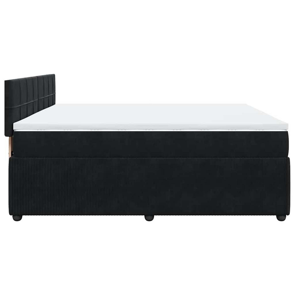 BOXSPRINGBETT Mit Matratze Schwarz 180/200 Cm Samt - Schwarz, Textil (180/200cm) - vidaXL